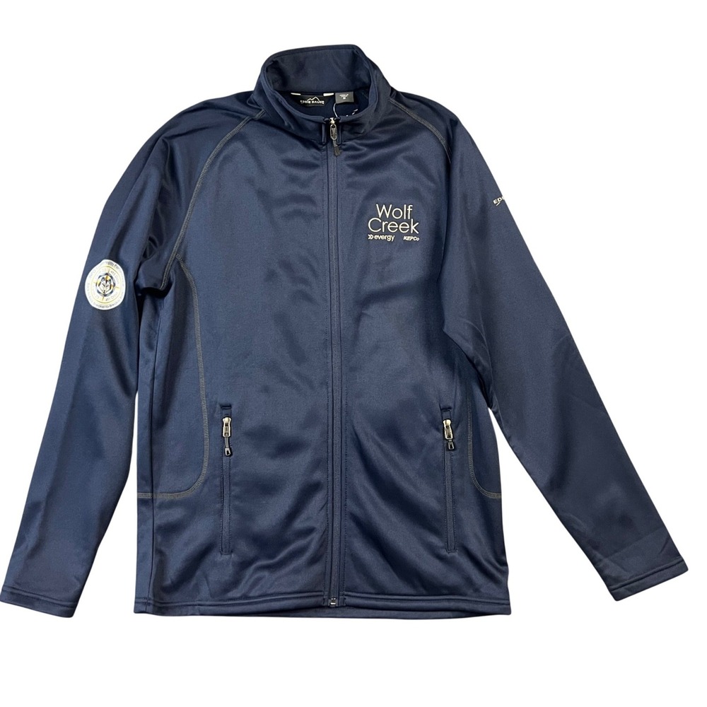 Eddie Bauer Fleece Jacket Mens M Navy Blue Wolf Creek Energy Full Zip Base Layer